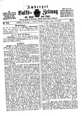 Amberger Volks-Zeitung für Stadt und Land Donnerstag 5. Oktober 1871