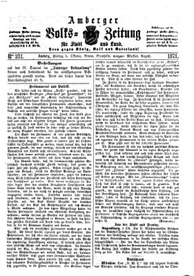 Amberger Volks-Zeitung für Stadt und Land Freitag 6. Oktober 1871