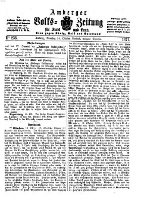 Amberger Volks-Zeitung für Stadt und Land Samstag 14. Oktober 1871