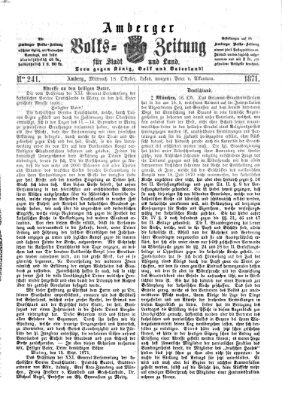 Amberger Volks-Zeitung für Stadt und Land Mittwoch 18. Oktober 1871