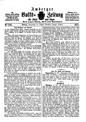 Amberger Volks-Zeitung für Stadt und Land Donnerstag 26. Oktober 1871