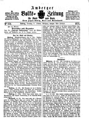 Amberger Volks-Zeitung für Stadt und Land Dienstag 31. Oktober 1871