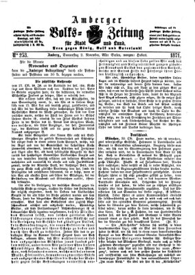 Amberger Volks-Zeitung für Stadt und Land Donnerstag 2. November 1871