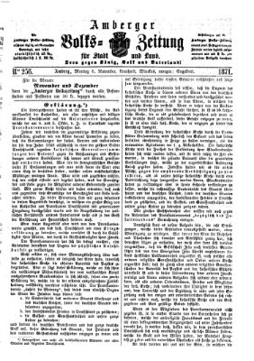 Amberger Volks-Zeitung für Stadt und Land Montag 6. November 1871