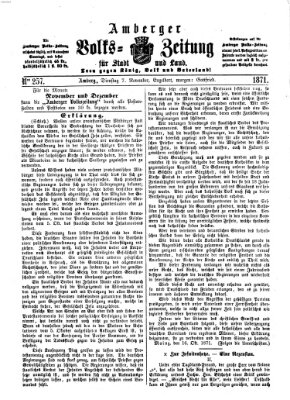 Amberger Volks-Zeitung für Stadt und Land Dienstag 7. November 1871