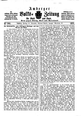 Amberger Volks-Zeitung für Stadt und Land Freitag 10. November 1871