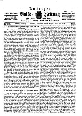 Amberger Volks-Zeitung für Stadt und Land Montag 13. November 1871