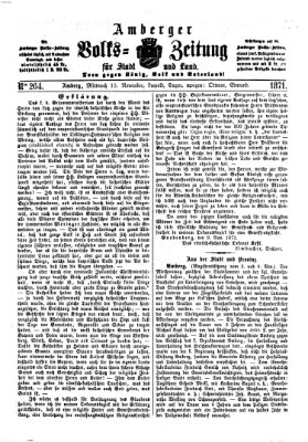 Amberger Volks-Zeitung für Stadt und Land Mittwoch 15. November 1871