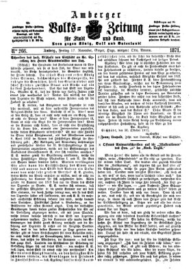 Amberger Volks-Zeitung für Stadt und Land Freitag 17. November 1871