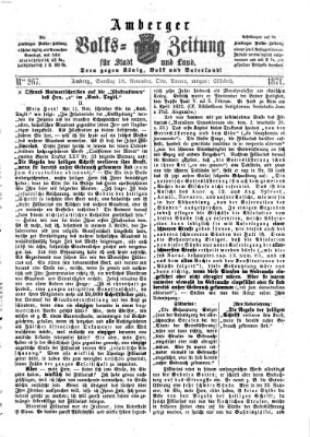 Amberger Volks-Zeitung für Stadt und Land Samstag 18. November 1871