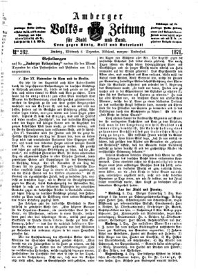 Amberger Volks-Zeitung für Stadt und Land Mittwoch 6. Dezember 1871