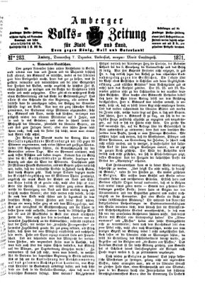 Amberger Volks-Zeitung für Stadt und Land Donnerstag 7. Dezember 1871
