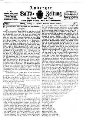 Amberger Volks-Zeitung für Stadt und Land Montag 18. Dezember 1871