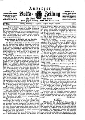 Amberger Volks-Zeitung für Stadt und Land Mittwoch 20. Dezember 1871