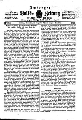 Amberger Volks-Zeitung für Stadt und Land Donnerstag 21. Dezember 1871