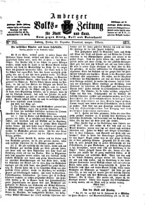 Amberger Volks-Zeitung für Stadt und Land Freitag 22. Dezember 1871