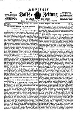 Amberger Volks-Zeitung für Stadt und Land Samstag 23. Dezember 1871