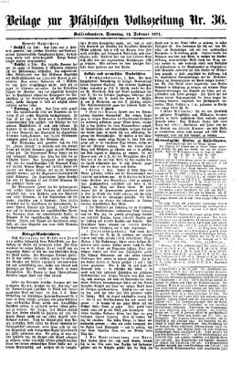 Pfälzische Volkszeitung Sonntag 12. Februar 1871