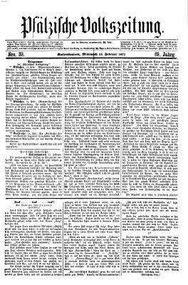 Pfälzische Volkszeitung Mittwoch 15. Februar 1871