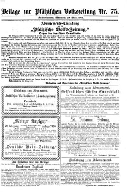 Pfälzische Volkszeitung Mittwoch 29. März 1871