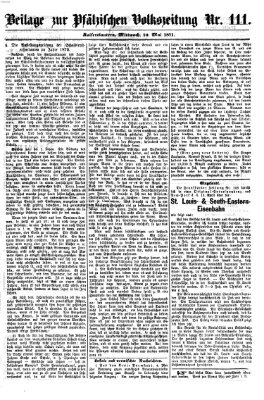 Pfälzische Volkszeitung Mittwoch 10. Mai 1871