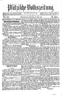 Pfälzische Volkszeitung Donnerstag 29. Juni 1871