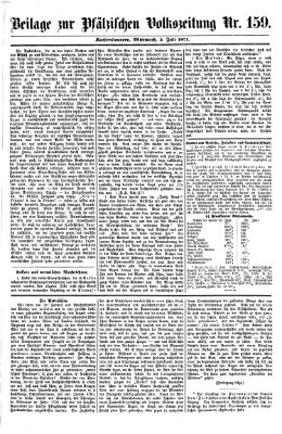 Pfälzische Volkszeitung Mittwoch 5. Juli 1871