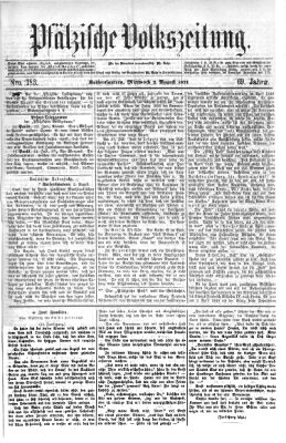 Pfälzische Volkszeitung Mittwoch 2. August 1871