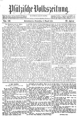 Pfälzische Volkszeitung Donnerstag 17. August 1871