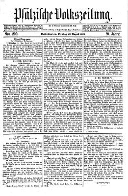 Pfälzische Volkszeitung Dienstag 22. August 1871