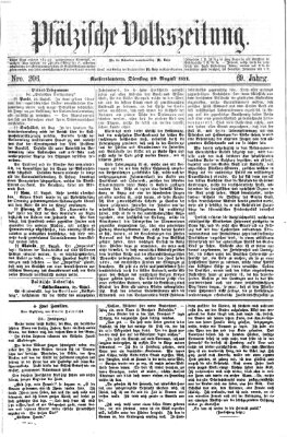 Pfälzische Volkszeitung Dienstag 29. August 1871