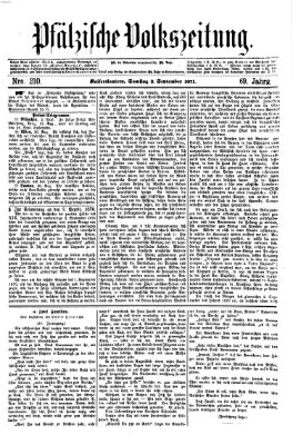 Pfälzische Volkszeitung Samstag 2. September 1871