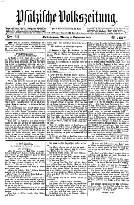 Pfälzische Volkszeitung Montag 4. September 1871