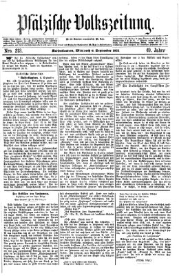 Pfälzische Volkszeitung Mittwoch 6. September 1871