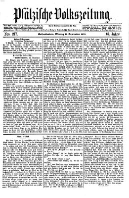 Pfälzische Volkszeitung Montag 11. September 1871