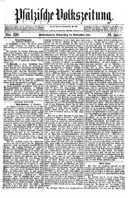 Pfälzische Volkszeitung Donnerstag 14. September 1871