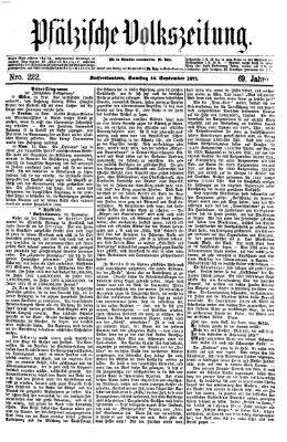 Pfälzische Volkszeitung Samstag 16. September 1871