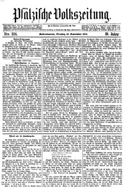 Pfälzische Volkszeitung Dienstag 19. September 1871