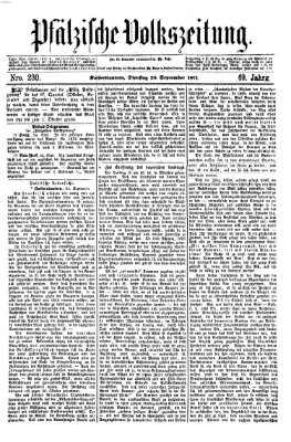 Pfälzische Volkszeitung Dienstag 26. September 1871