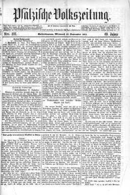 Pfälzische Volkszeitung Mittwoch 27. September 1871