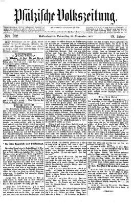 Pfälzische Volkszeitung Donnerstag 28. September 1871