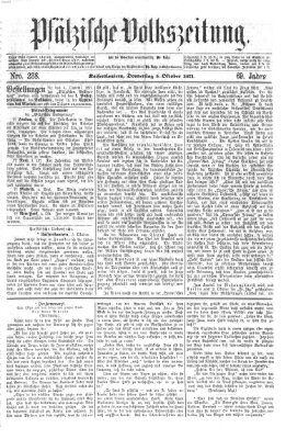 Pfälzische Volkszeitung Donnerstag 5. Oktober 1871