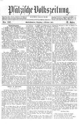 Pfälzische Volkszeitung Samstag 7. Oktober 1871