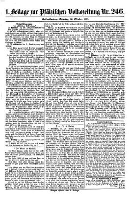 Pfälzische Volkszeitung Sonntag 15. Oktober 1871