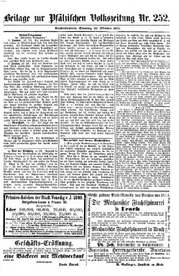 Pfälzische Volkszeitung Sonntag 22. Oktober 1871