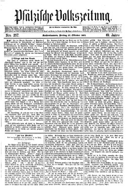 Pfälzische Volkszeitung Freitag 27. Oktober 1871