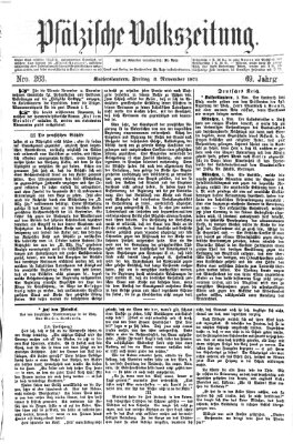 Pfälzische Volkszeitung Freitag 3. November 1871