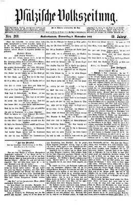 Pfälzische Volkszeitung Donnerstag 9. November 1871