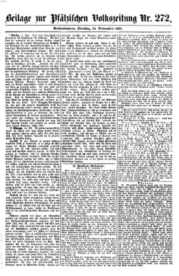 Pfälzische Volkszeitung Dienstag 14. November 1871