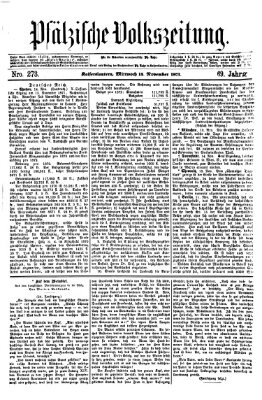 Pfälzische Volkszeitung Mittwoch 15. November 1871